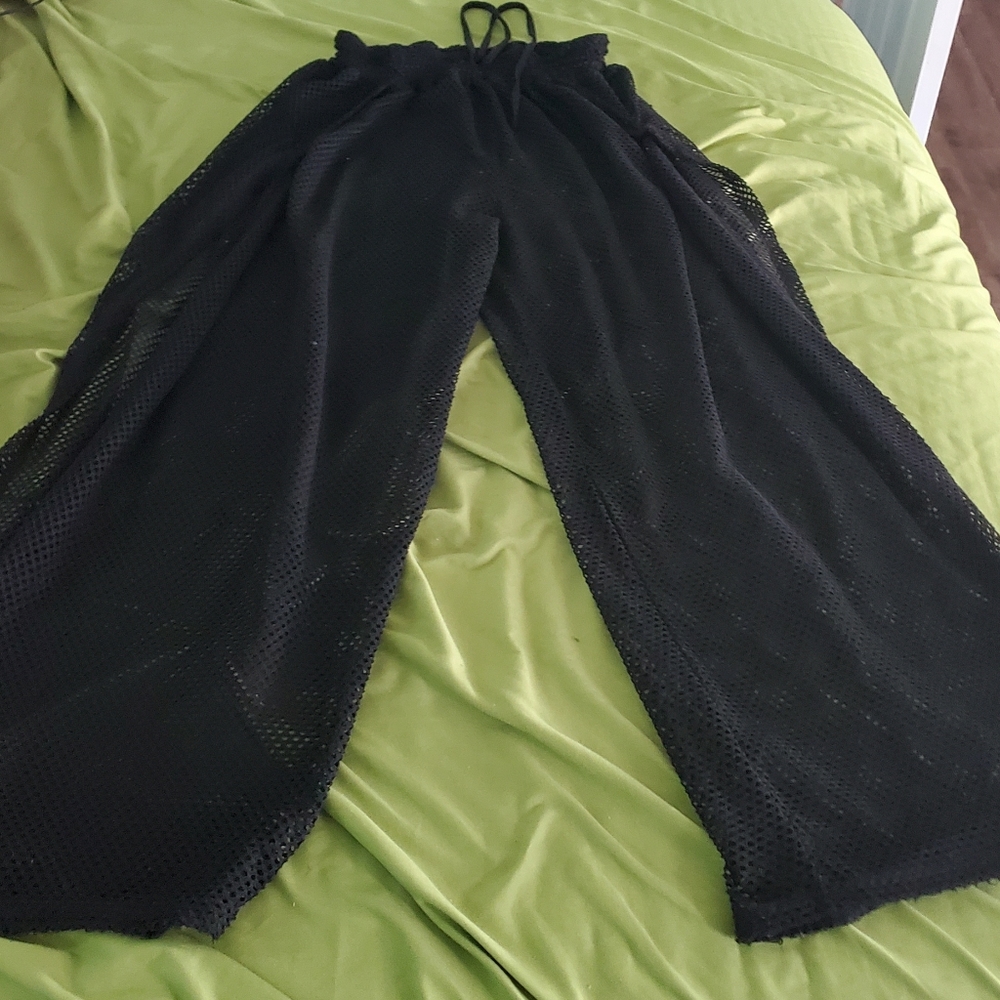 Beach wear net pant with 2 split